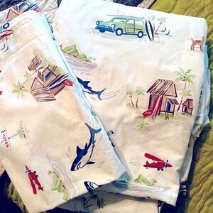 POTTERY BARN TROPICAL ISLAND QUEEN SHEET SET